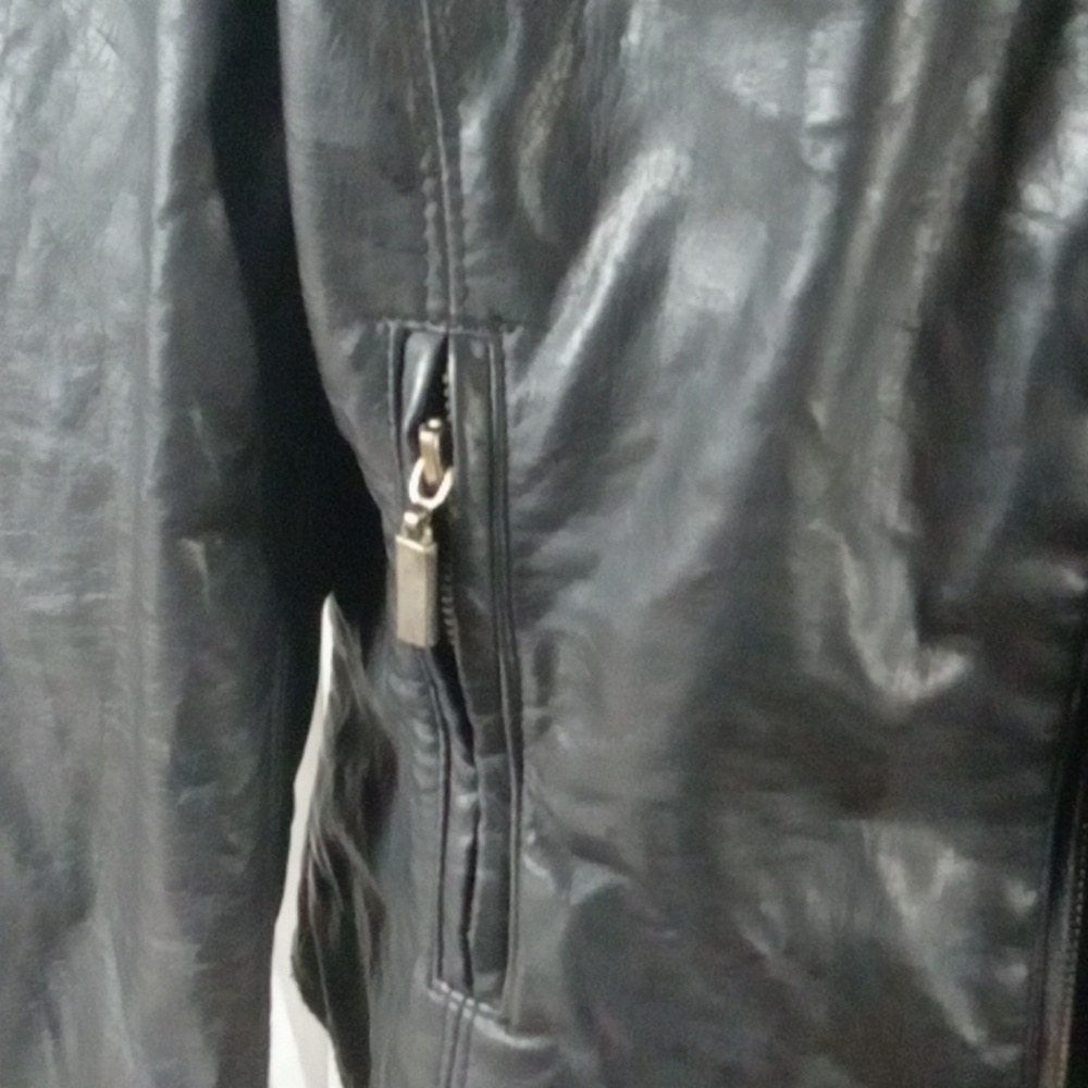 Lane crawford black women's leather jacket small/ medium - Picture 3 of 8